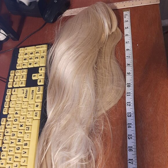 NEW !  Long 27 Inch Hair Straight Wig Golden main image 3